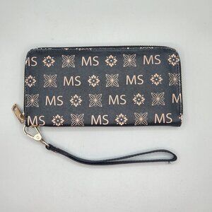 Bradford Exchange Just My Style Wristlet Wallet MS Initials Brown Purse